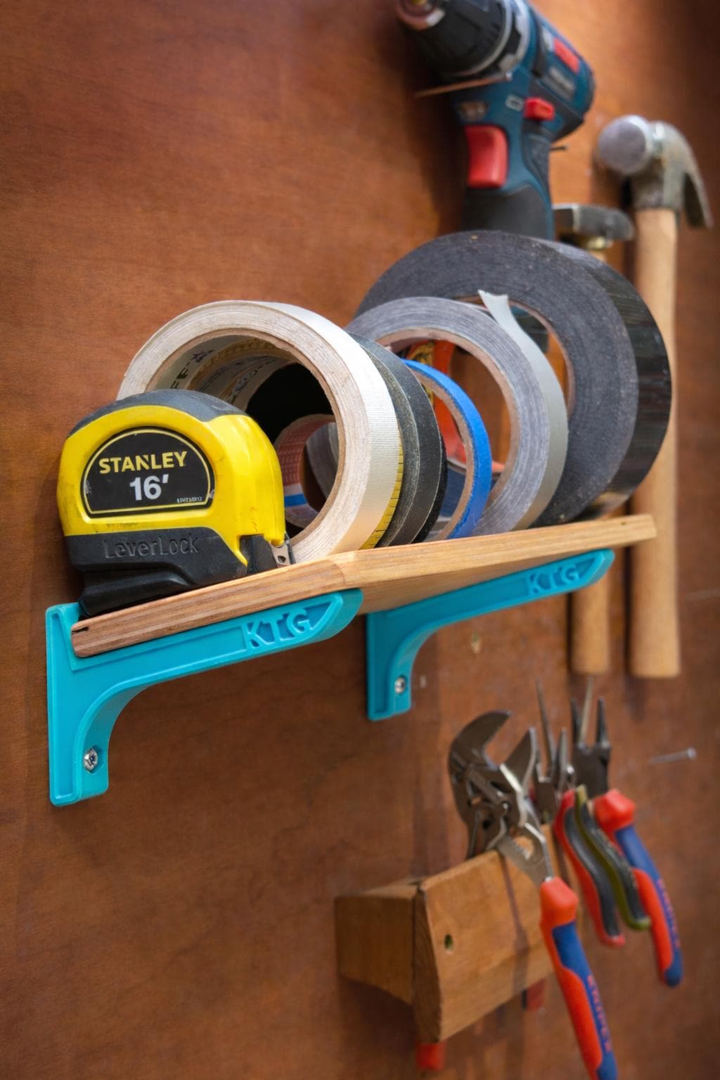 ANGLED Tape Shelf Brackets