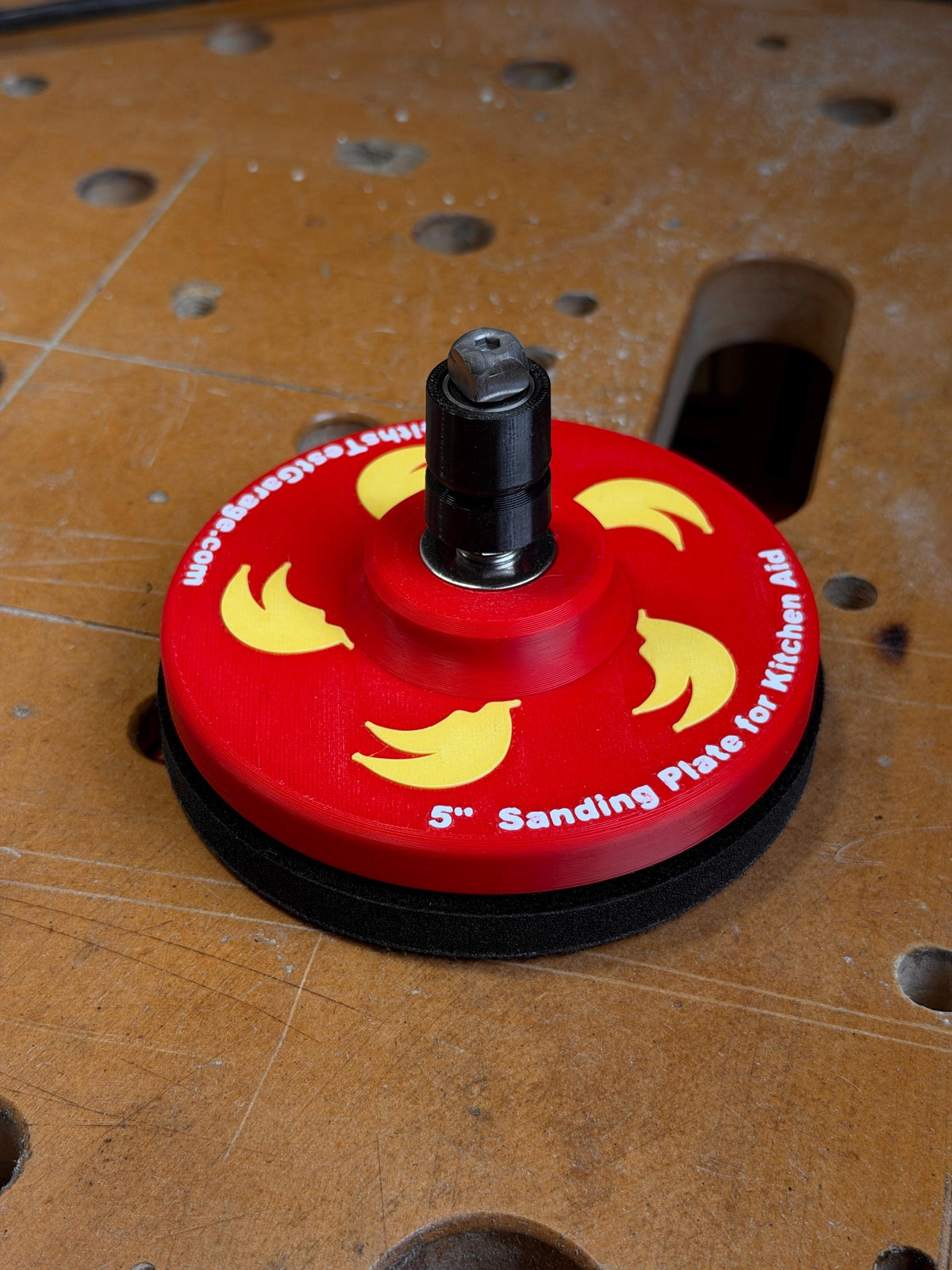 Cherry Red 5 inch sanding plate for KitchenAid