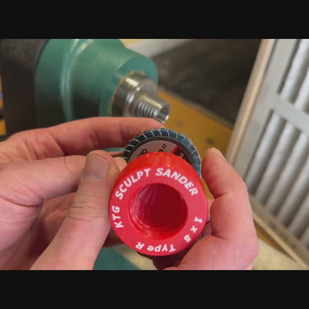Demo: contour sanding inside a spoon bowl with the Roloc lathe sander